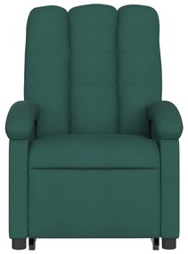 Poltrona reclinável elevatória elétrica tecido verde-escuro