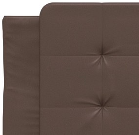 Cama com colchão 100x200 cm couro artificial castanho