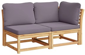 5 pcs conjunto lounge de jardim c/ almofadões acácia maciça