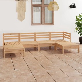 vidaXL 6 pcs conjunto lounge de jardim pinho maciço