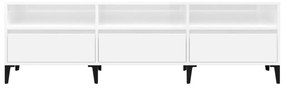Móvel p/ TV 150x30x44,5 cm derivados madeira branco brilhante