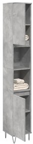 vidaXL Armário WC 30x30x190 cm derivados de madeira cinzento cimento