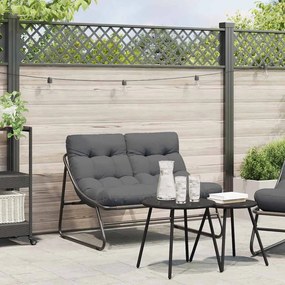 vidaXL Banco de Jardim com Almofada Preto 110x80x71 cm Aço