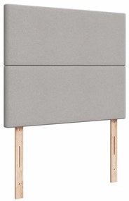 Cama box spring c/ colchão e LED 120x190 cm tecido cinza-claro