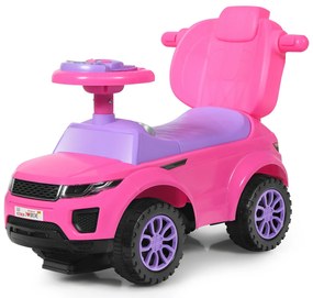 Carrinho de passeio 3 em 1 para crianças, carrinho deslizante com música - branco