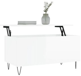 Mesa centro 90x44,5x45 cm derivados de madeira branco brilhante