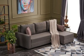 Sofá-Cama de Canto Ece – Castanho – 242x88x90 cm