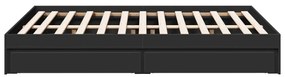 Estrutura de cama c/ gavetas 135x190 cm derivados madeira preto