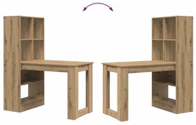 Mesa com prateleira com armazenamento carvalho artisiano 122 x 67 x 14