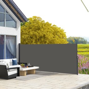 Toldo lateral com proteção contra olhares indiscretos, retrátil, 4 x 1,80 m, em alumínio e poliéster anti-UV de alta densidade (180 g/m²), cinzento es