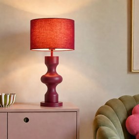Retro Table Lamp Plum with Fabric Shade - Captain