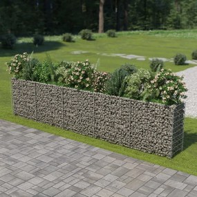 vidaXL Canteiro elevado/cesto gabião 450x50x100 cm aço galvanizado
