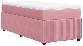 Cama com molas/colchão 80x200 cm veludo rosa