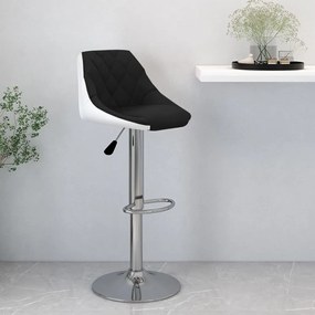 vidaXL Banco de bar couro artificial preto e branco