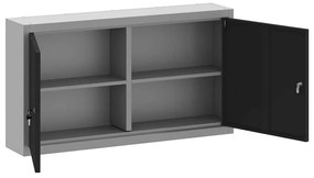 Armário de Ferramentas VidaXL Montado na Parede Preto 100x20x55 cm Aço
