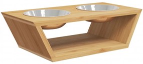 Taças elevadas para cães 35,5x18x10,5 cm bambu