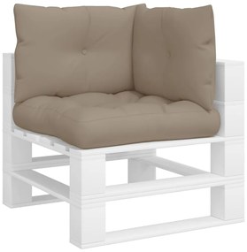 Almofadões de paletes 3 pcs tecido cinza-acastanhado