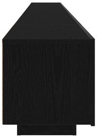 Estante de TV vidaXL com luzes LED Carvalho Preto 300x35x40 cm em made