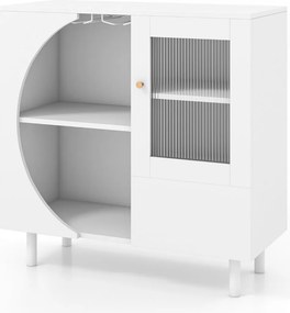 Aparador Esposende com Suporte para Copos e Portas de Vidro – 80x30x80