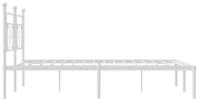 Estrutura de cama com cabeceira 183x213 cm metal branco