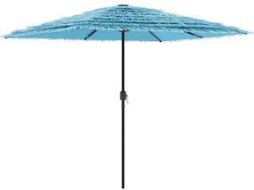 Guarda-sol de jardim com poste de aço 248x248x248 cm azul