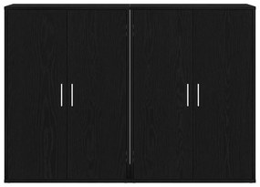 Buffets 2 pcs Carvalho Preto 60x31x84 cm Madeira de Engenharia