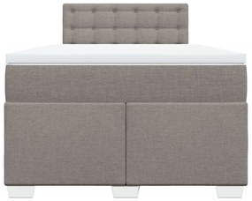 Cama boxspring c/ colchão 120x190cm tecido castanho-acinzentado