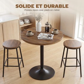 Mesa de bar redonda de 60 cm (BANCOS NÃO INCLUIDOS), mesa alta de cozinha para refeições em pé com patins antiderrapantes, para cozinha, sala de estar