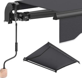 Toldo varanda articulado 250 x 200 cm com manivela para uma proteção solar fiável, cinzento