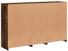 Aparador com luzes LED 162x37x100 cm carvalho fumado