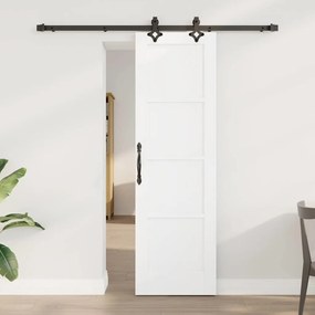 Porta Deslizante vidaXL com Conjunto de Ferragens Branco 61x198.5 cm Madeira Sólida de Pinho