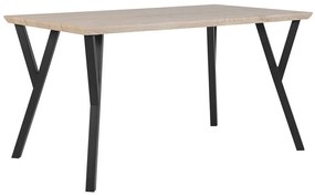 Mesa de jantar castanha clara com preto 140 x 80 cm BRAVO Beliani