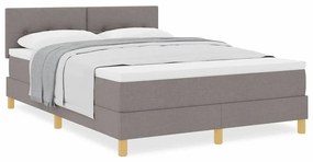 Cama Box com Colchão Castanho-acinzentado 140x200 cm Tecido