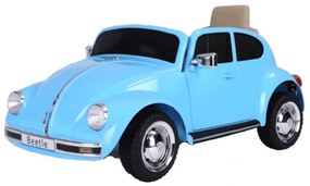 Carro elétrico para crianças volkswagen Carocha Classico 12V com pneus de borracha Azul