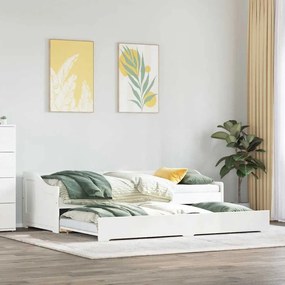 vidaXL Sofá-cama com gavetão sem colchão IRUN branco 90x200 cm