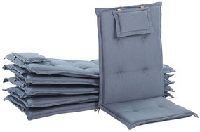Conjunto de 6 cadeiras de jardim com almofadas azuis TOSCANA Beliani