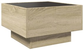 Mesa de centro c/ LEDs 50x50x30 cm derivados de madeira