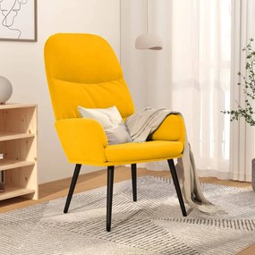vidaXL Cadeira de descanso veludo amarelo mostarda