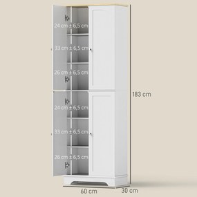 Armário Moderno – Modelo Trani – 60x30x183 – Armazenamento Vertical –