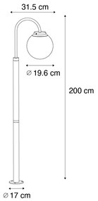 Lanterna moderna preta com vidro transparente 200 cm IP44 - Sfera Moderno