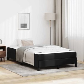 vidaXL Cama com colchão Preto 120 x 200 cm Couro sintético