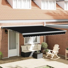 vidaXL Toldo Retrátil Automático Preto 400x300 cm