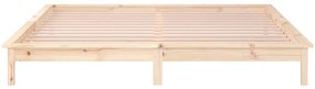 Estrutura de cama de casal c/ LED 135x190 cm madeira maciça