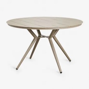 Round Aluminum Dining Table Valerie Moka Brown & Ø125 Cm - Sklum