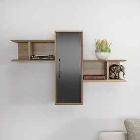 Prateleira de Parede Olida – Nogueira/Preto – 118,6 x 35 x 51,8 cm