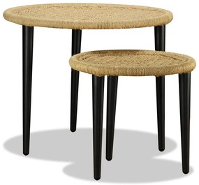 Conjunto de mesas de centro 2 pcs juta natural