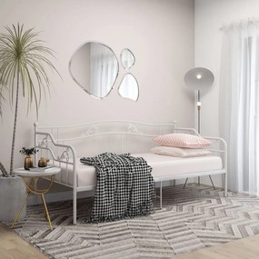 vidaXL Sofá-cama 90x200 cm metal branco