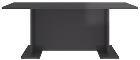 Mesa de centro 103,5x60x40 cm contraplacado cinzento brilhante
