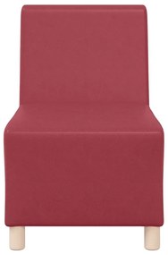 Poltrona sem braços 55 cm couro artificial vermelho tinto