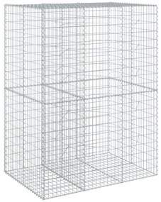 Cesto gabião com cobertura 150x100x200 cm ferro galvanizado